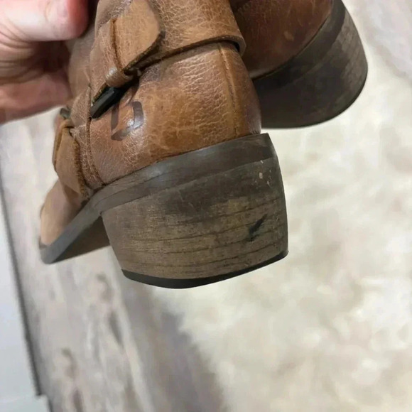 Aldo made in Italy  boots cognac tan brown slouchy leather western boots sz 7 - Picture 4 of 6